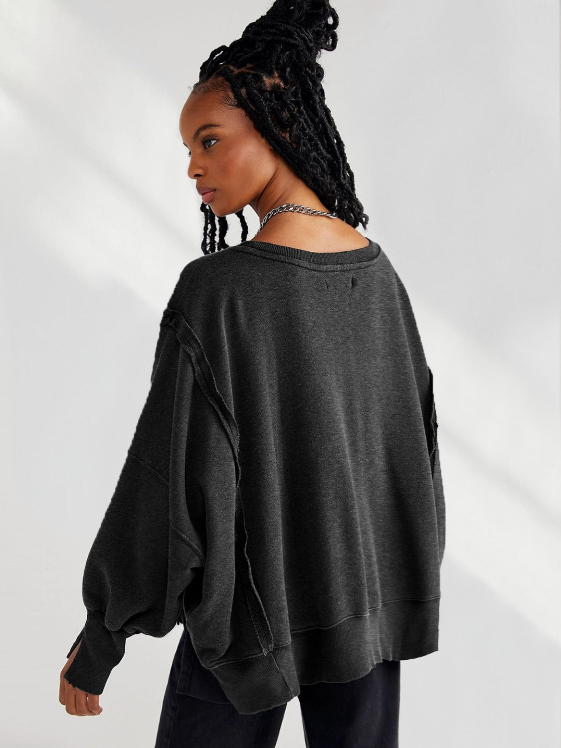 Slit Dropped Shoulder T-Shirt