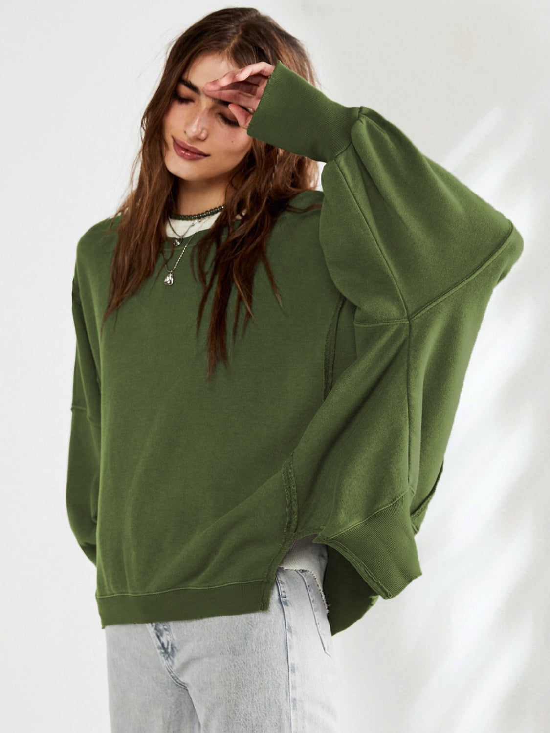 Slit Dropped Shoulder T-Shirt