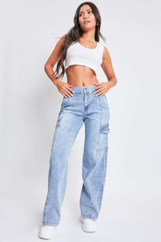 YMI Jeanswear High-Rise Straight Cargo Jeans