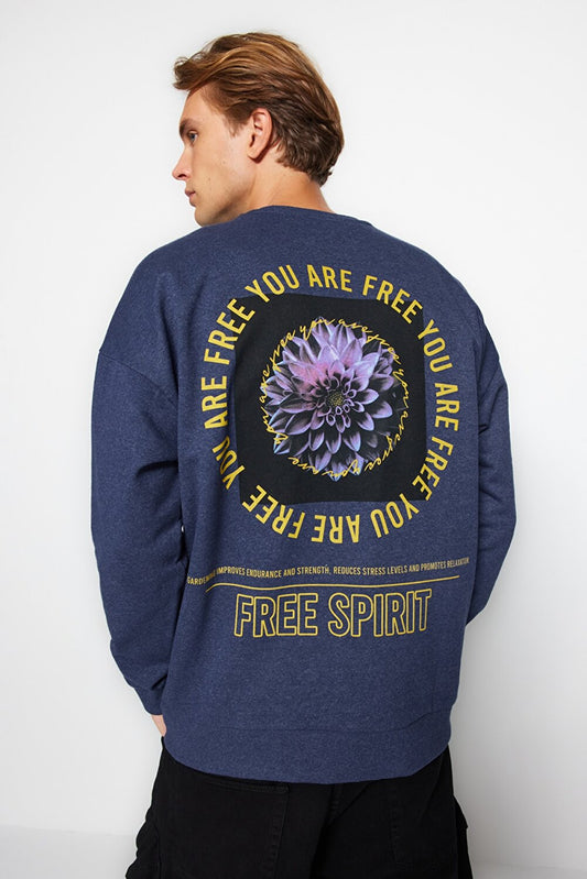 Sweatshirt - Blue - Oversize