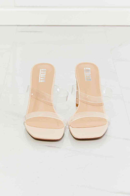 MMShoes Walking On Air Transparent Double Band Heeled Sandal